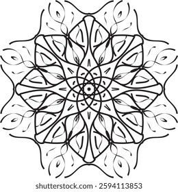Circular pattern in the form of a mandala. Mehndi style. Decorative pattern in oriental style. Tatoo mandala
