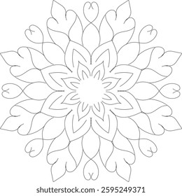 Circular pattern in the form of a mandala.. Mehndi style. Decorative pattern in oriental style. Coloring book page.