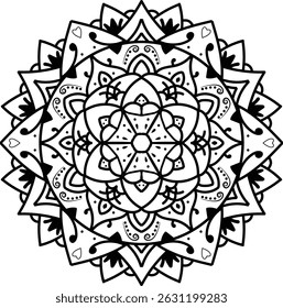Circular pattern in form of mandala, tattoo