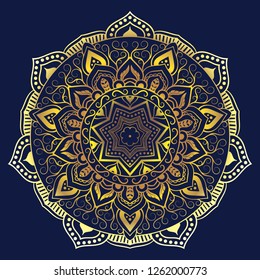Circular pattern in the form of the mandala.Coloring page.Vector mandala with abstract elements on white background.Design element.Eastern ethnic ornament.