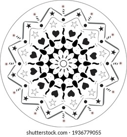 Circular pattern in form of a mandala.Decorative ornament in ethnic oriental style. Mehndi. vector illustration. Oriental vector, Vintage decorative elements. Round mandala on white isolated backgroun