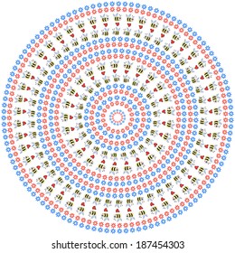circular pattern with funny bees 