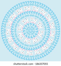 circular pattern with funny polar bears