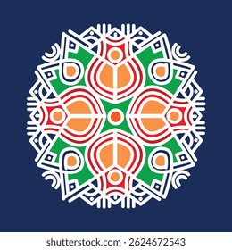 Circular pattern geometric Luxury mandala for Alpona, Mehndi, Rangoli