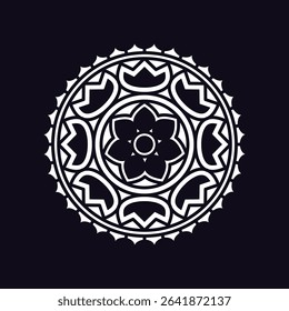 Circular pattern geometric Luxury mandala for Alpona, Henna, Mehndi, tattoo, decoration