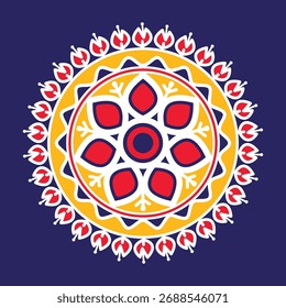 Patrón circular geométrico Mandala de lujo para Alpona, Henna, Mehndi, tatuaje, decoración