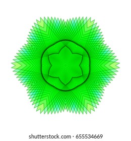 Circular pattern with guilloche color for currency, certificate or diplomas