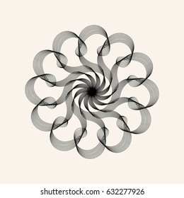 Circular pattern with guilloche for currency, certificate or diplomas