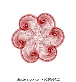 Circular pattern with guilloche for currency, certificate or diplomas