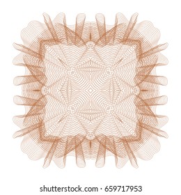 Circular pattern with guilloche for currency, certificate or diplomas