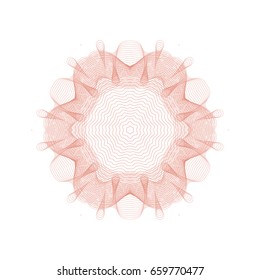 Circular pattern with guilloche for currency, certificate or diplomas