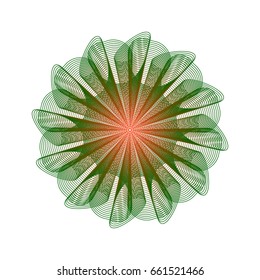 Circular pattern with guilloche for currency, certificate or diplomas
