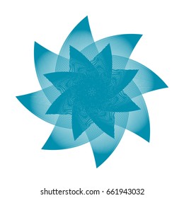 Circular pattern with guilloche for currency, certificate or diplomas. Vector illustration with guilloche decorative element for logos, stamps and other