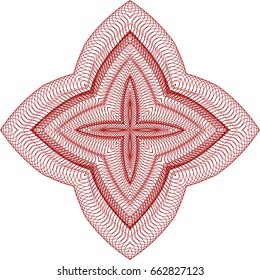 Circular pattern with guilloche for currency, certificate or diplomas