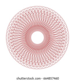 Circular pattern with guilloche for currency, certificate or diplomas