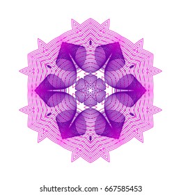 Circular pattern with guilloche for currency, certificate or diplomas