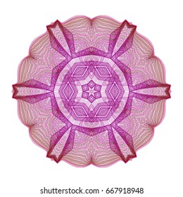 Circular pattern with guilloche for currency, certificate or diplomas