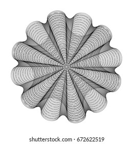 Circular pattern with guilloche for currency, certificate or diplomas
