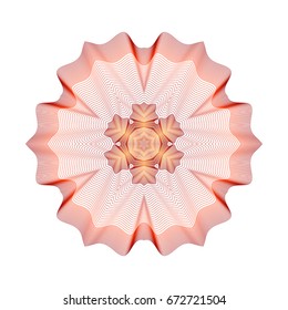 Circular pattern with guilloche for currency, certificate or diplomas