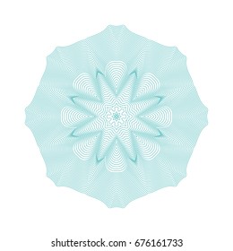Circular pattern with guilloche for currency, certificate or diplomas