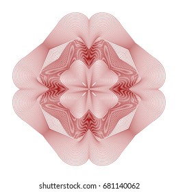 Circular pattern with guilloche for currency, certificate or diplomas
