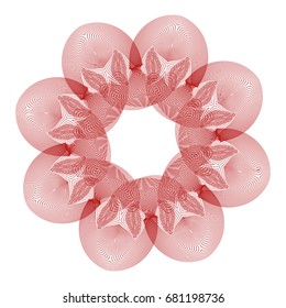Circular pattern with guilloche for currency, certificate or diplomas