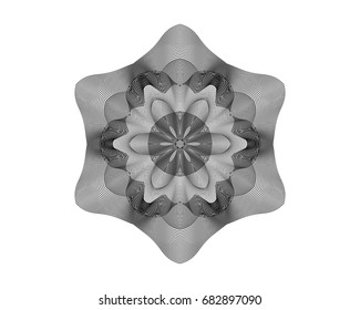 Circular pattern with guilloche for currency, certificate or diplomas