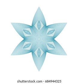 Circular pattern with guilloche for currency, certificate or diplomas