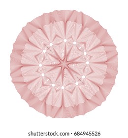 Circular pattern with guilloche for currency, certificate or diplomas