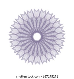 Circular pattern with guilloche for currency, certificate or diplomas