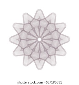 Circular pattern with guilloche for currency, certificate or diplomas