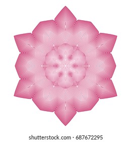 Circular pattern with guilloche for currency, certificate or diplomas
