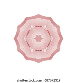 Circular pattern with guilloche for currency, certificate or diplomas