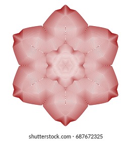 Circular pattern with guilloche for currency, certificate or diplomas