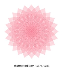 Circular pattern with guilloche for currency, certificate or diplomas