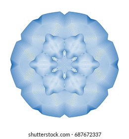 Circular pattern with guilloche for currency, certificate or diplomas