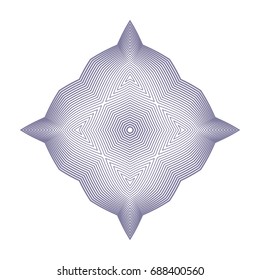 Circular pattern with guilloche for currency, certificate or diplomas
