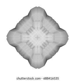 Circular pattern with guilloche for currency, certificate or diplomas