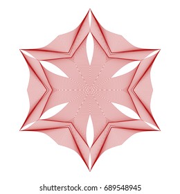 Circular pattern with guilloche for currency, certificate or diplomas