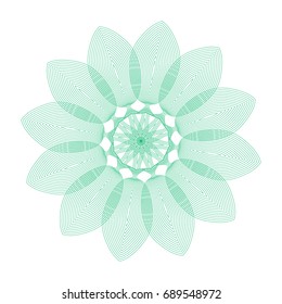 Circular pattern with guilloche for currency, certificate or diplomas
