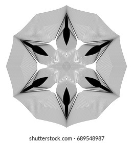 Circular pattern with guilloche for currency, certificate or diplomas