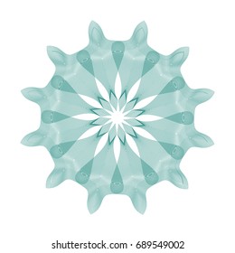 Circular pattern with guilloche for currency, certificate or diplomas