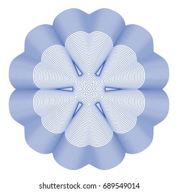 Circular pattern with guilloche for currency, certificate or diplomas