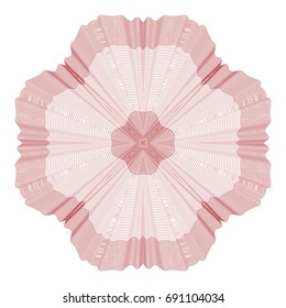 Circular pattern with guilloche for currency, certificate or diplomas