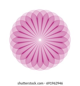 Circular pattern with guilloche for currency, certificate or diplomas