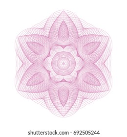 Circular pattern with guilloche for currency, certificate or diplomas