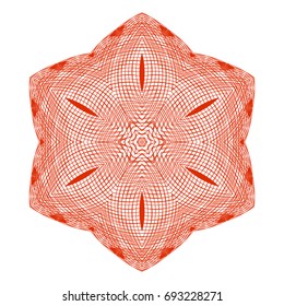 Circular pattern with guilloche for currency, certificate or diplomas
