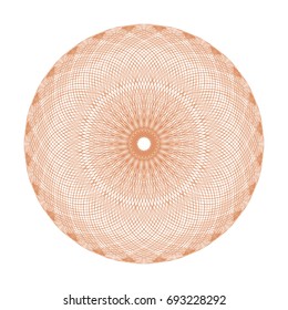 Circular pattern with guilloche for currency, certificate or diplomas