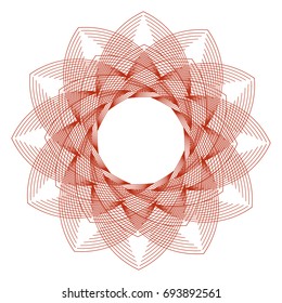 Circular pattern with guilloche for currency, certificate or diplomas