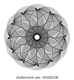 Circular pattern with guilloche for currency, certificate or diplomas